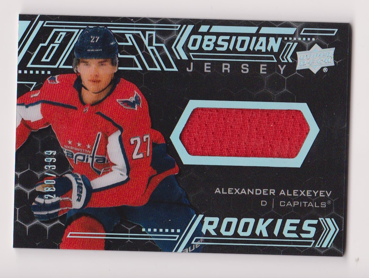 2020-21 UD Black Obsidian Rookie Jerseys #ORJAA Alex Alexeyev (image for) 2020-21 UD Black Obsidian Rookie Jerseys #ORJAA Alex Alexeyev
